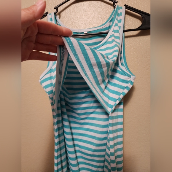 Blue/Whit Stripe Tank Maternity / Nursing Dress - Picture 2 of 4